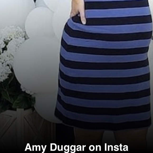 C & B Sport Sleeveless Casual Ribbed Knit Stripe Shift Dress Blue Size Large NWT - Picture 7 of 10